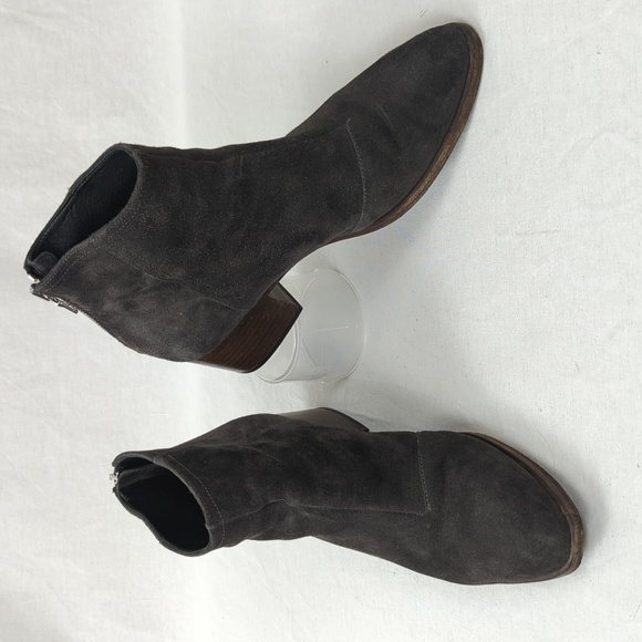 rag & bone GRAY SUEDE BACK ZIP Ankle Bootie - Picture 2 of 6